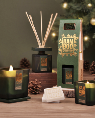 Winter Pine Bamboo Candle Large