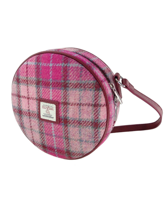 Harris Tweed 'Bannock' Round Bag in Pink