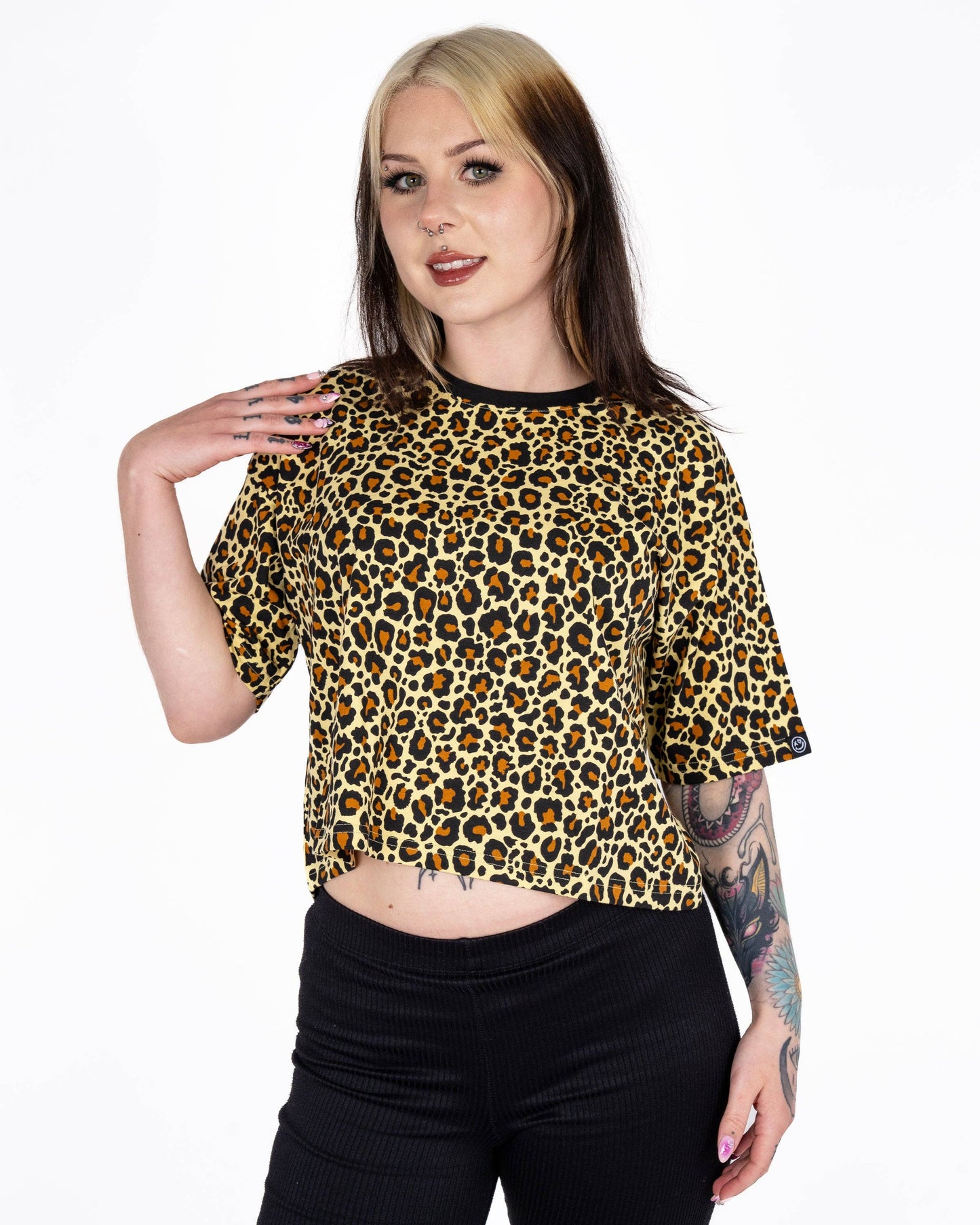 Classic Leopard Cropped Boxy Tee By Rebel Romance
