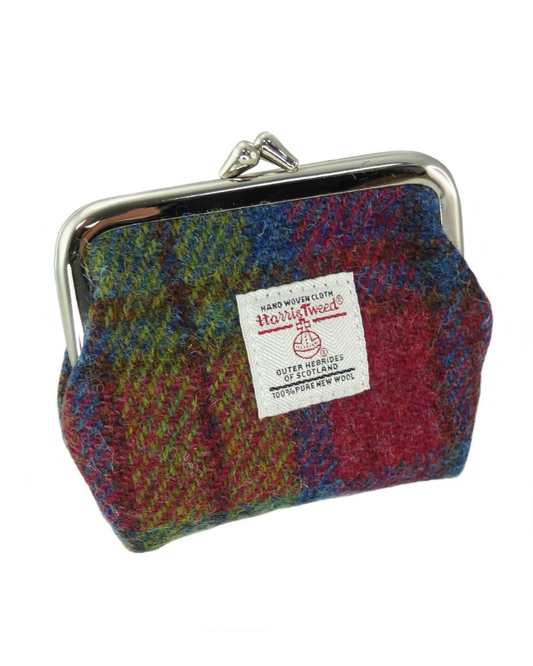 Harris Tweed 'Eigg' Small Clasp Purse in Purple