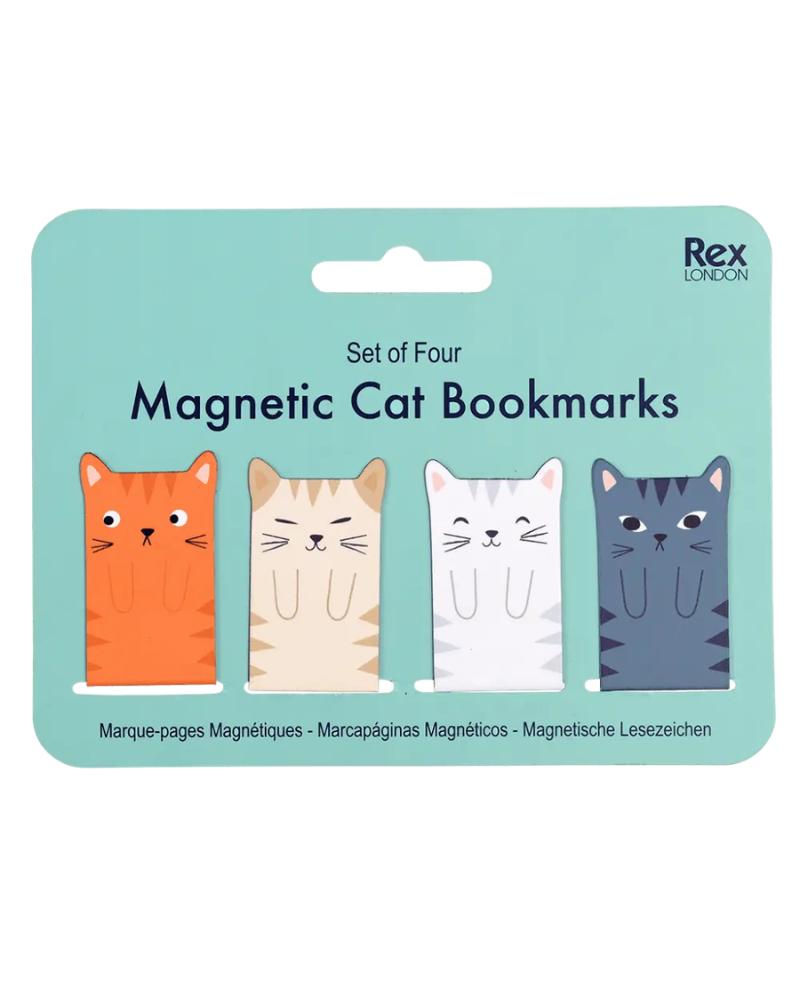 Cat Magnetic Bookmarks Set of 4
