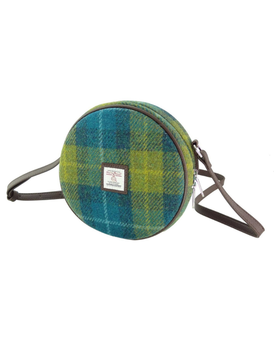 Harris Tweed 'Bannock' Round Bag in Blue