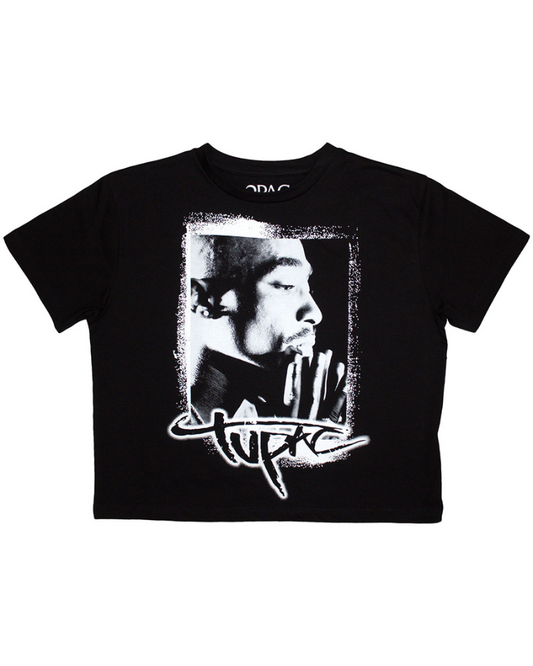 Tupac Spray Photo Crop Top
