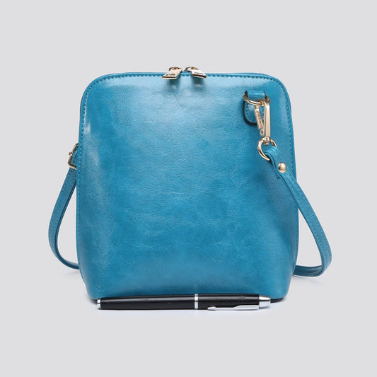 Premium Vegan Leather Crossbody Bag in Turquoise