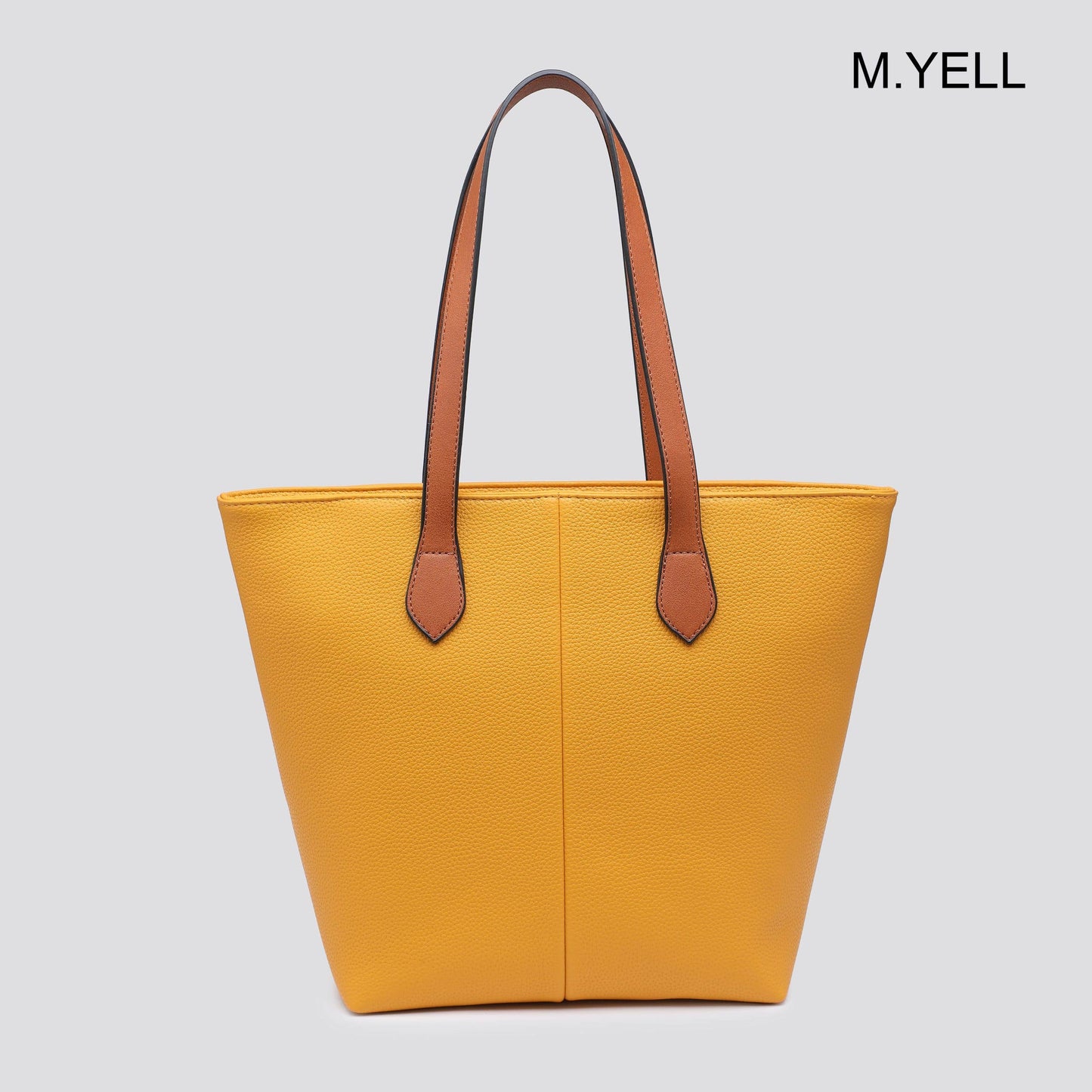 Premium Grade Faux Leather Shopper Bag Tote Bag in Yellow