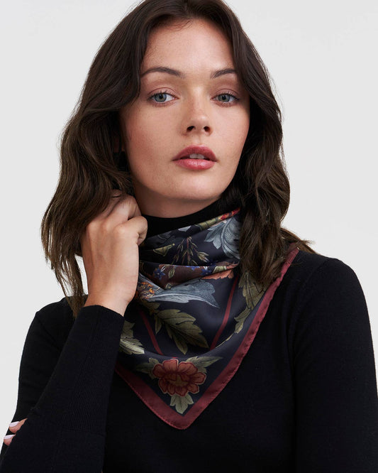 Winter Solstice Tales Green Square Scarf