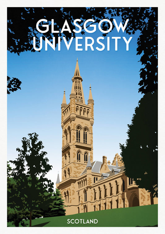 Glasgow University Kelvingrove Park A4 Print