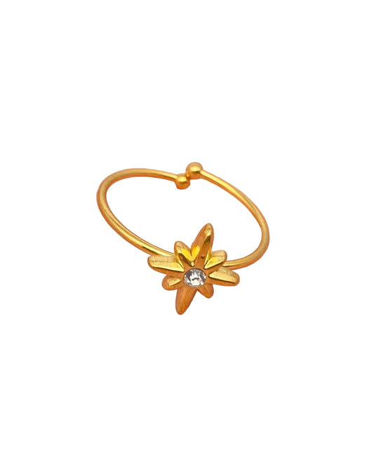 Star 18K Gold Plated Stainless Steel Adjustable Ring