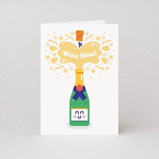 Woohoo Congratulations Champagne Greeting Card