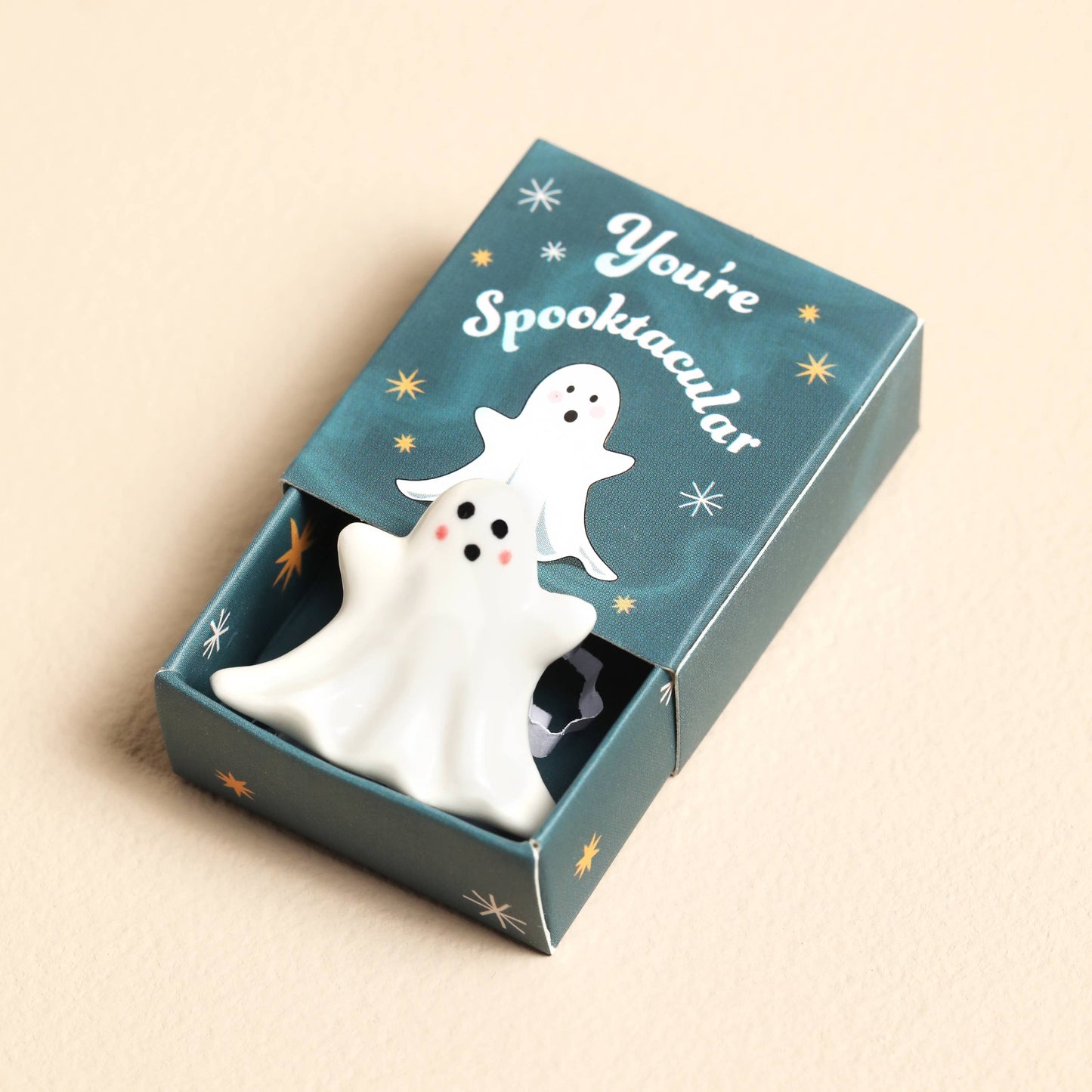Tiny Matchbox Ceramic Tokens: Ghost