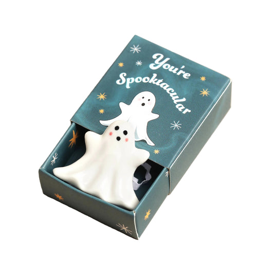 Tiny Matchbox Ceramic Tokens: Ghost