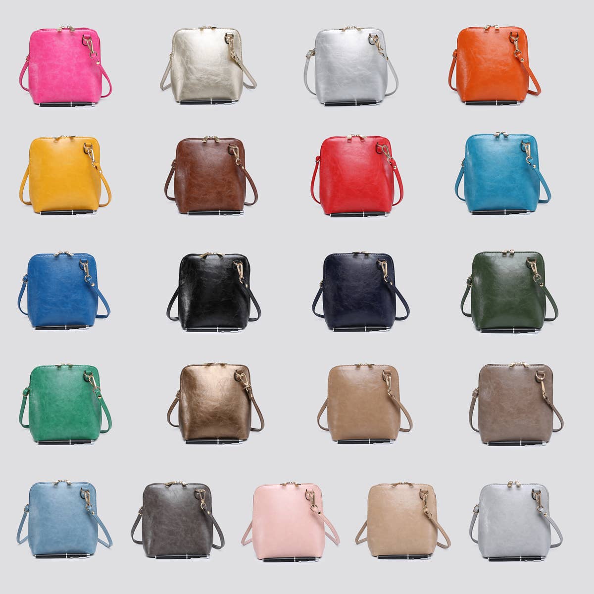 Premium Grade Vegan Leather Crossbody Bag in Navy
