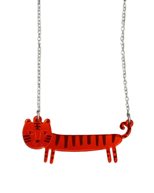 Orange Tiger Sausage Necklace
