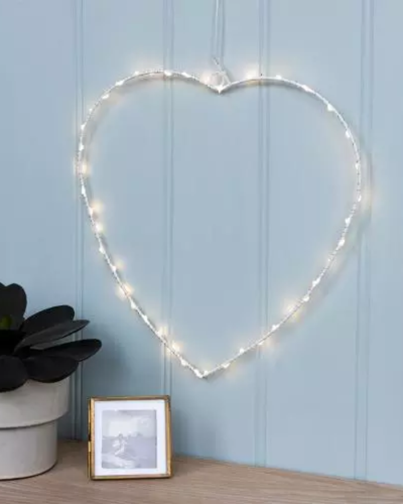 Large Metal Heart LED Light - 30cm