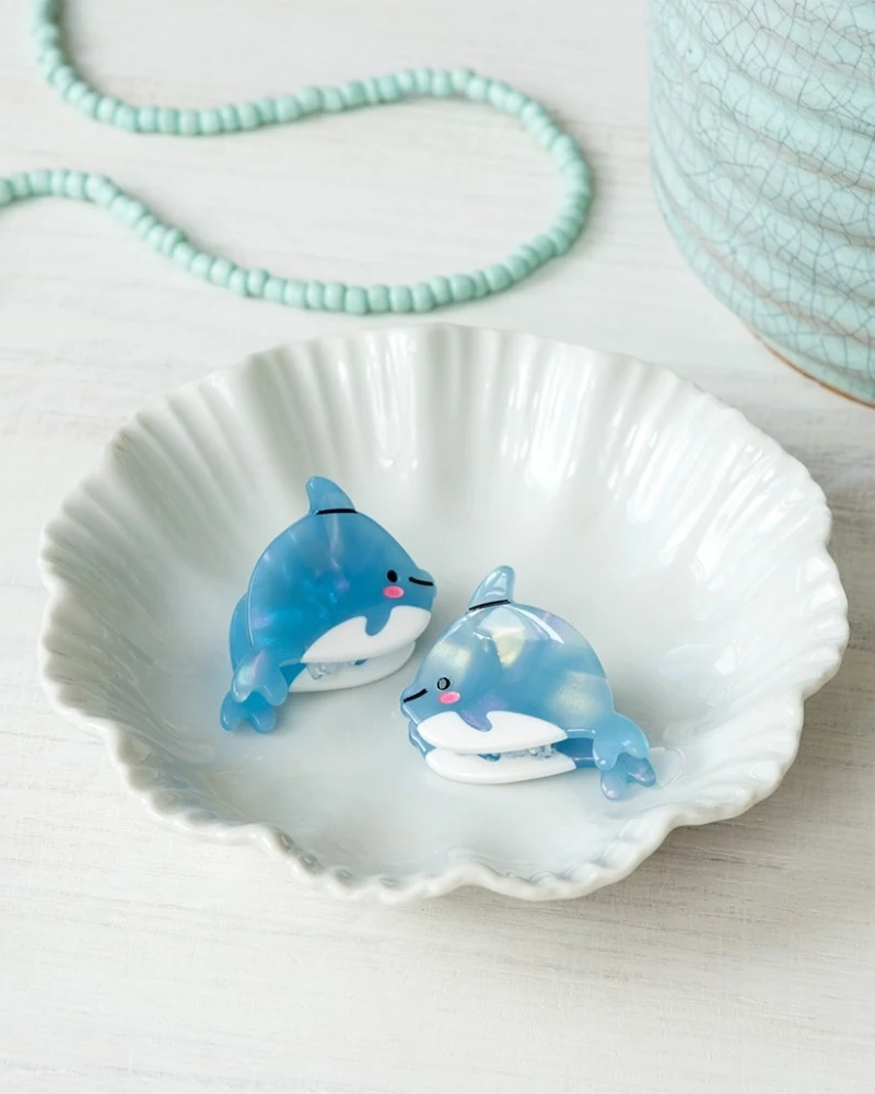 Dolphin Mini Hair Claws Set of 2