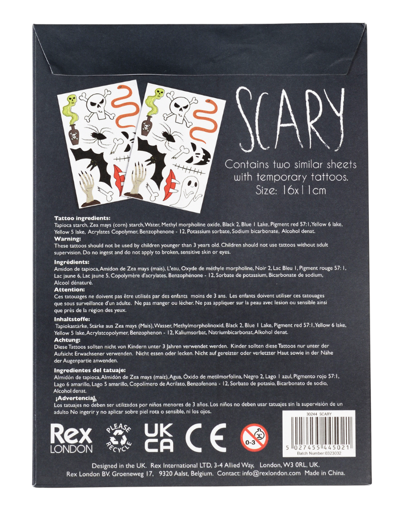 Scary Temporary Tattoos