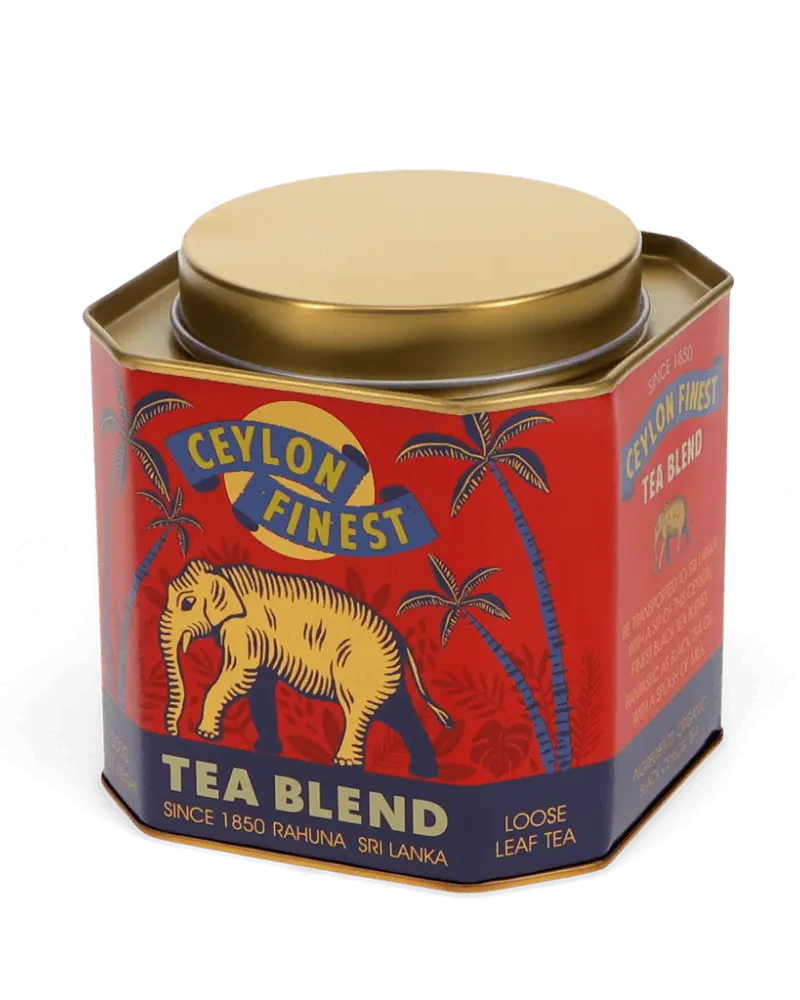 Ceylon Finest Elephants Metal Tea Caddy