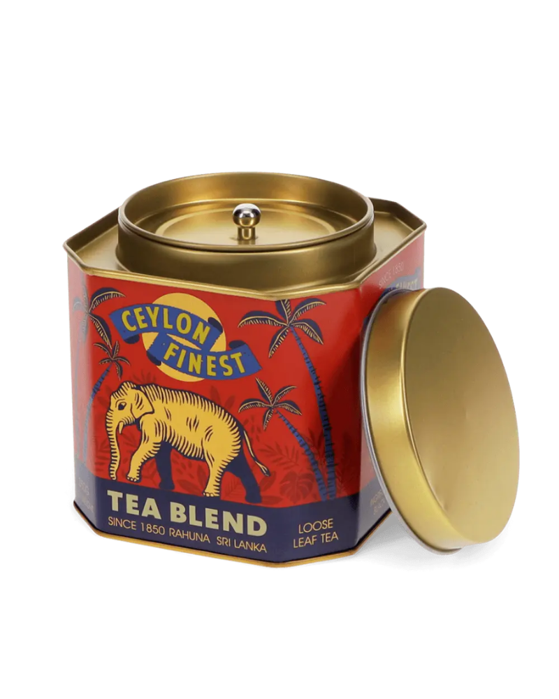 Ceylon Finest Elephants Metal Tea Caddy
