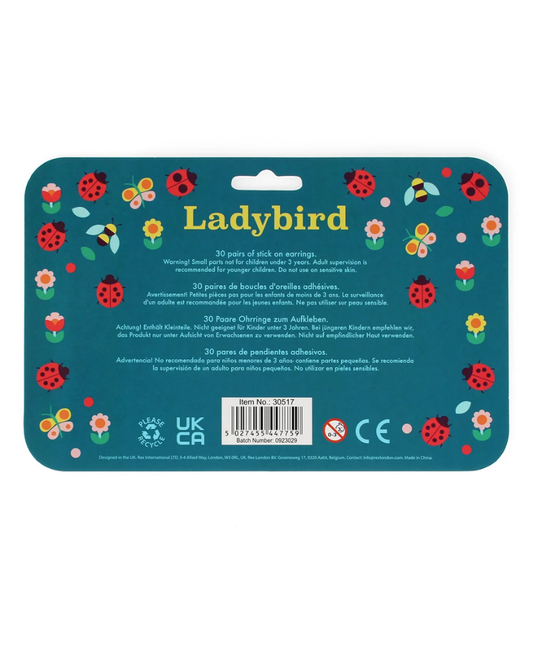 Ladybird Stick on Earrings Set of 30