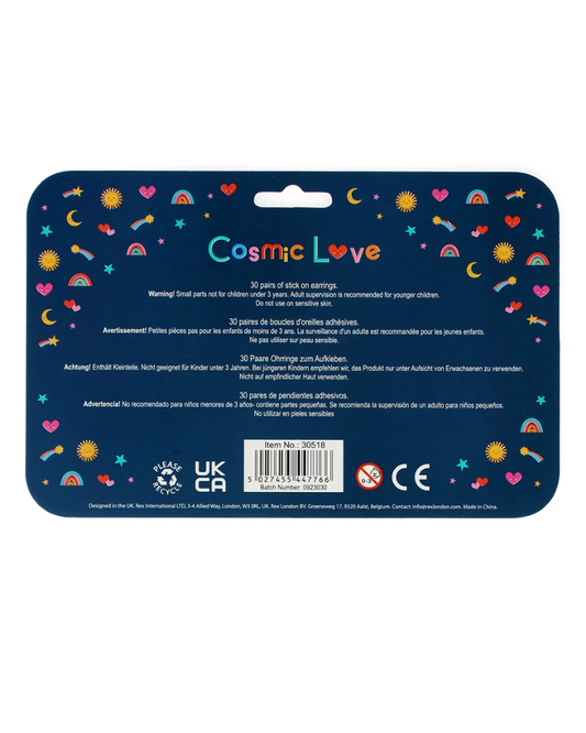 Cosmic Love Stick on Earrings Set of 30