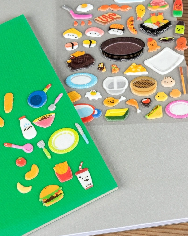 3D Lunch Box Food Stickers
