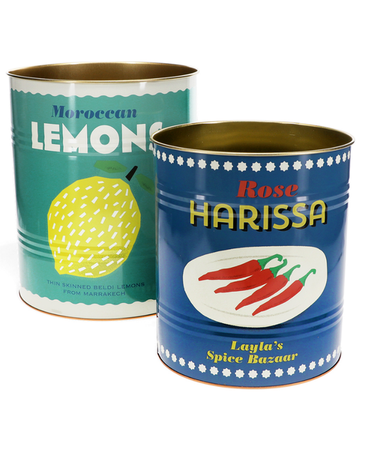 Jumbo Lemon & Harissa Storage Tins Set Of 2