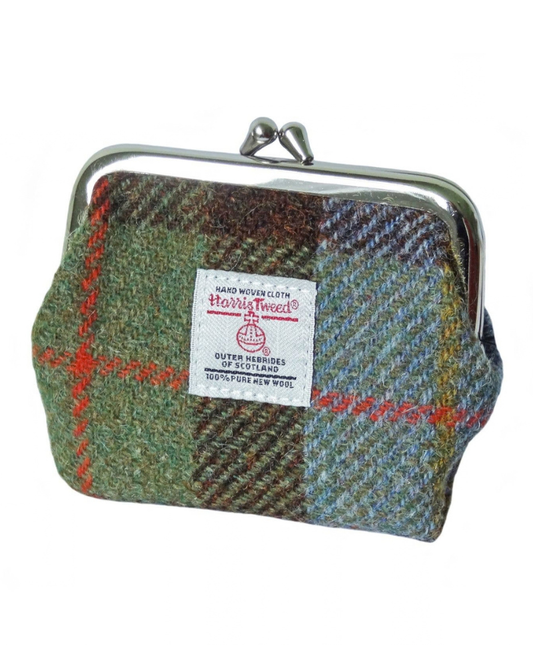 Harris Tweed 'Eigg' Small Clasp Purse in Blue