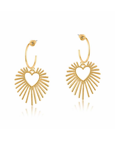 Selena Sunburst Gold Stud Statement Earrings