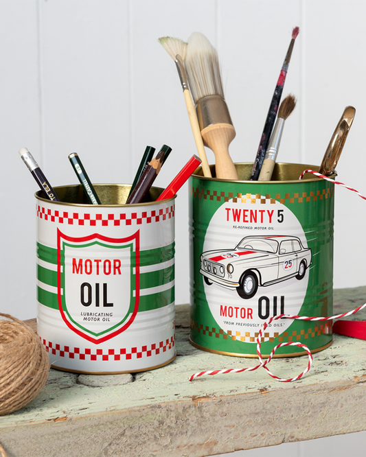 Motor Oil Storage Tins Set Of 2