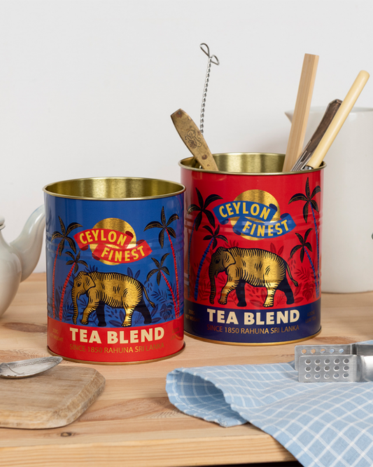 Ceylon Finest Elephant Tea Storage Tins Set Of 2