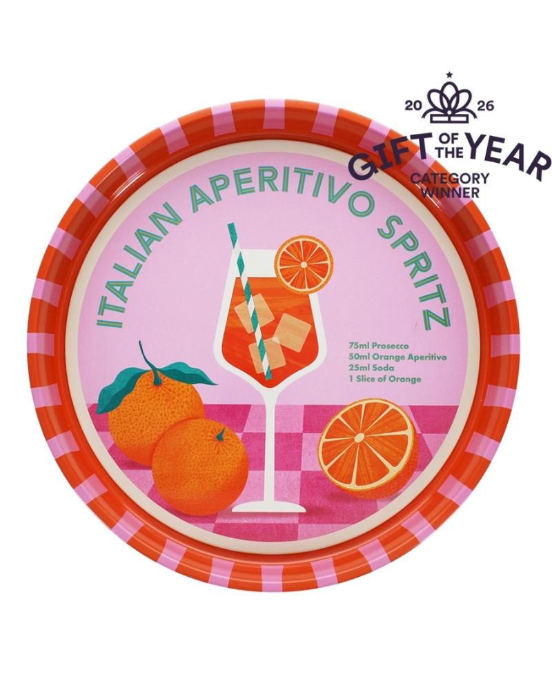 Aperitivo Spritz Round Metal Serving Tray
