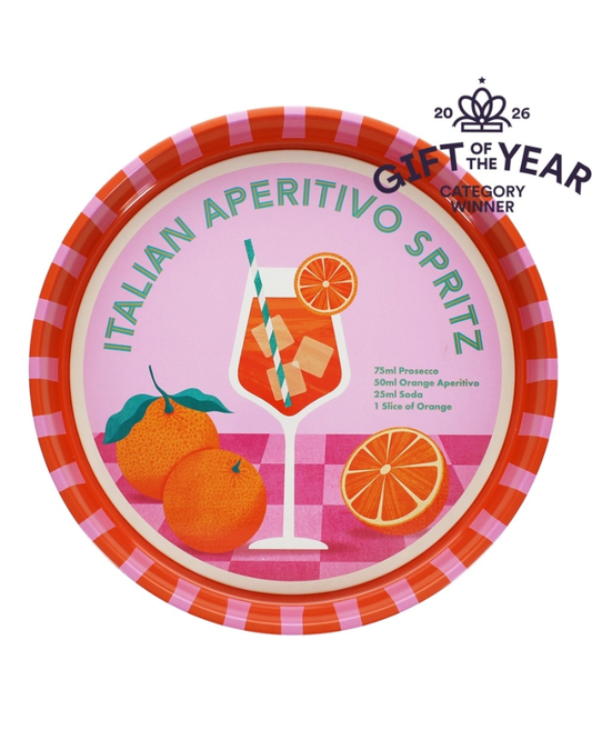 Aperitivo Spritz Round Metal Serving Tray