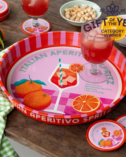 Aperitivo Spritz Round Metal Serving Tray