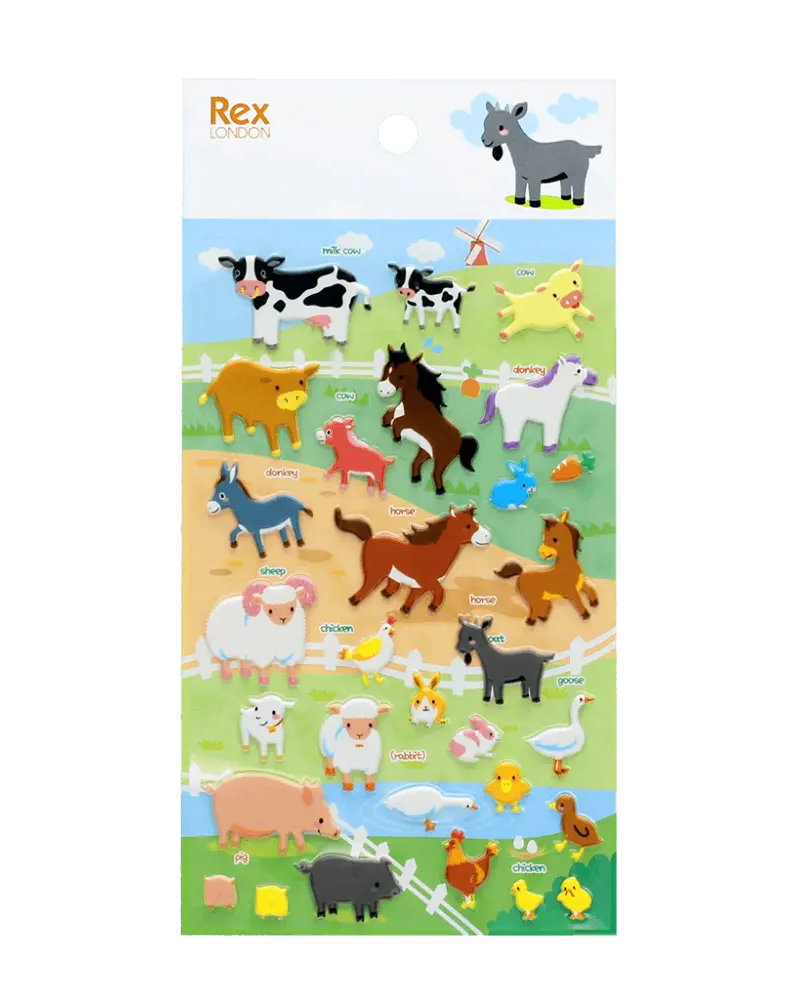 3D Farm Animal Stickers