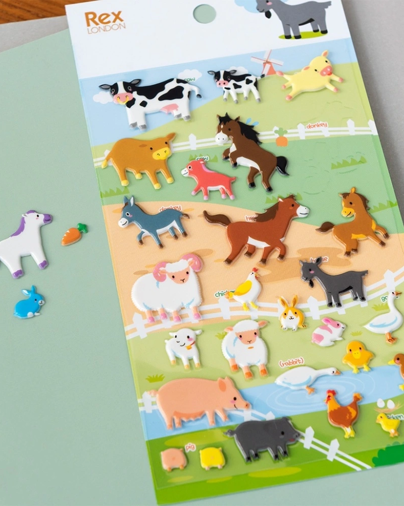 3D Farm Animal Stickers