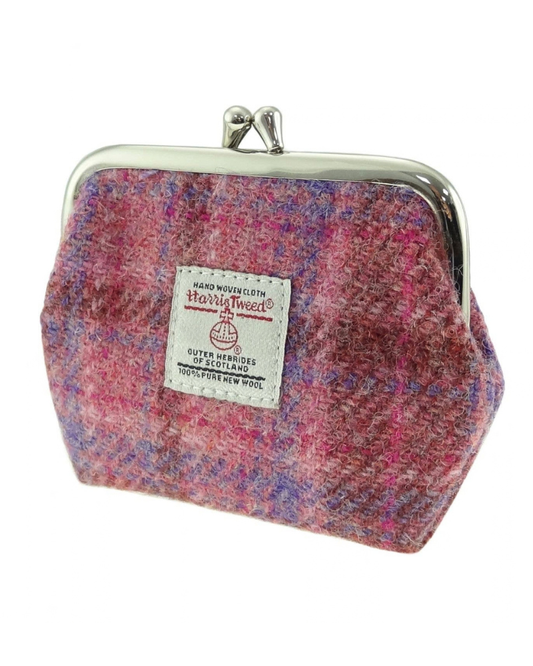 Harris Tweed 'Eigg' Small Clasp Purse in Pink