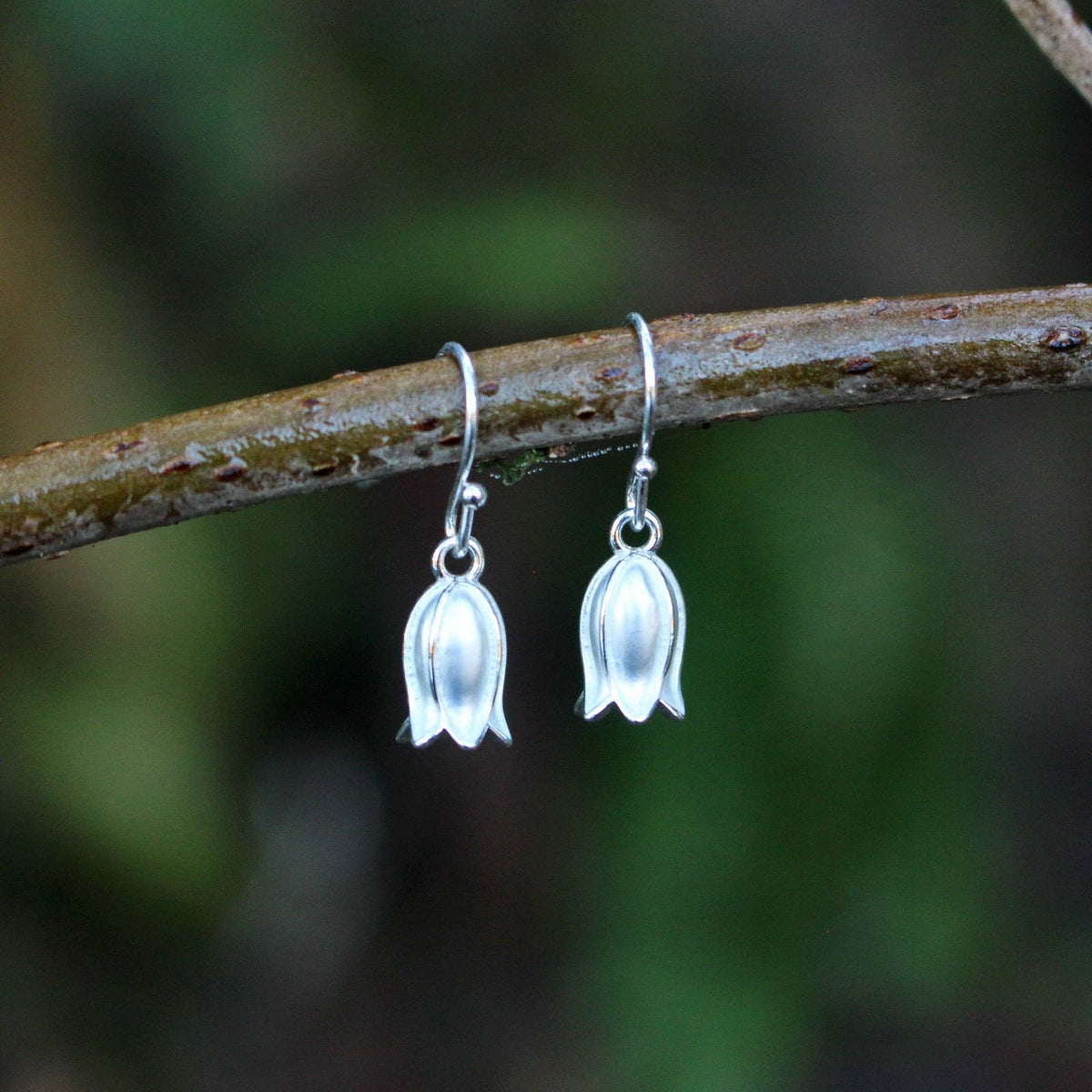 Silver Bluebell Single Drop Earrings