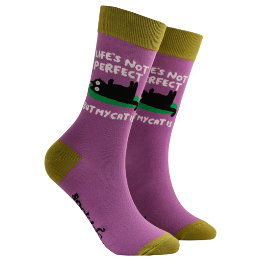 Life's Not Perfect But My Cat Is Socks in Purple