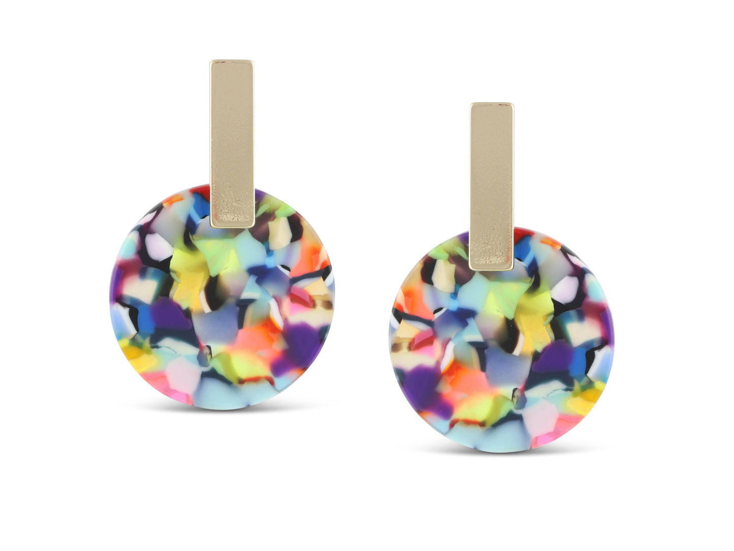 Emma Resin Disc Earrings in Red
