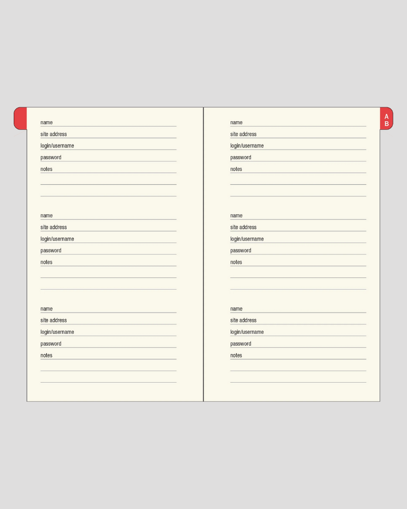 Mushrooms Internet Address and Password Logbook