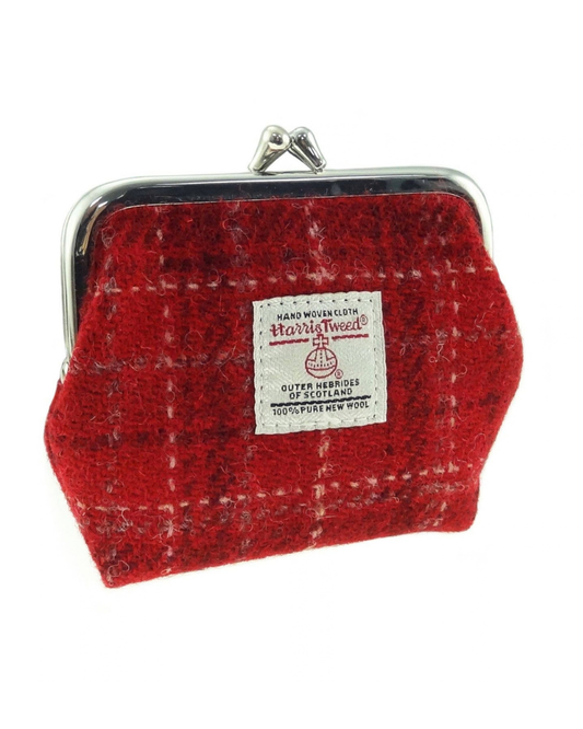 Harris Tweed 'Eigg' Small Clasp Purse in Red
