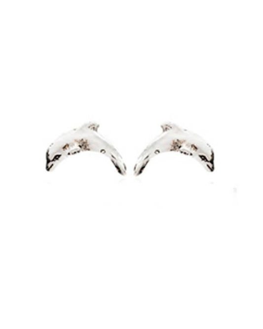 Silver Dolphin Stud Earrings