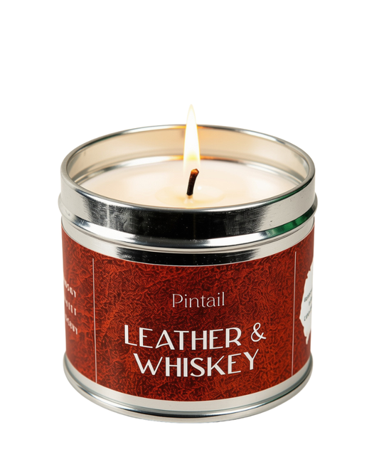 Leather & Whisky Classic Tin Candle