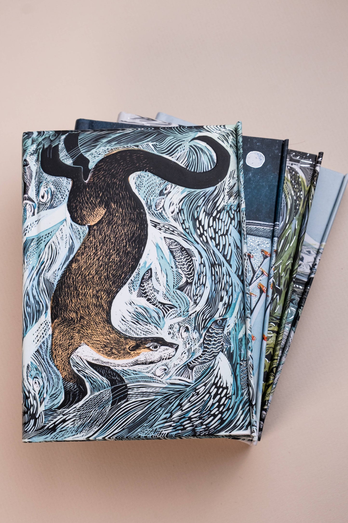 Angela Harding: Fishing Otter Foiled Journal