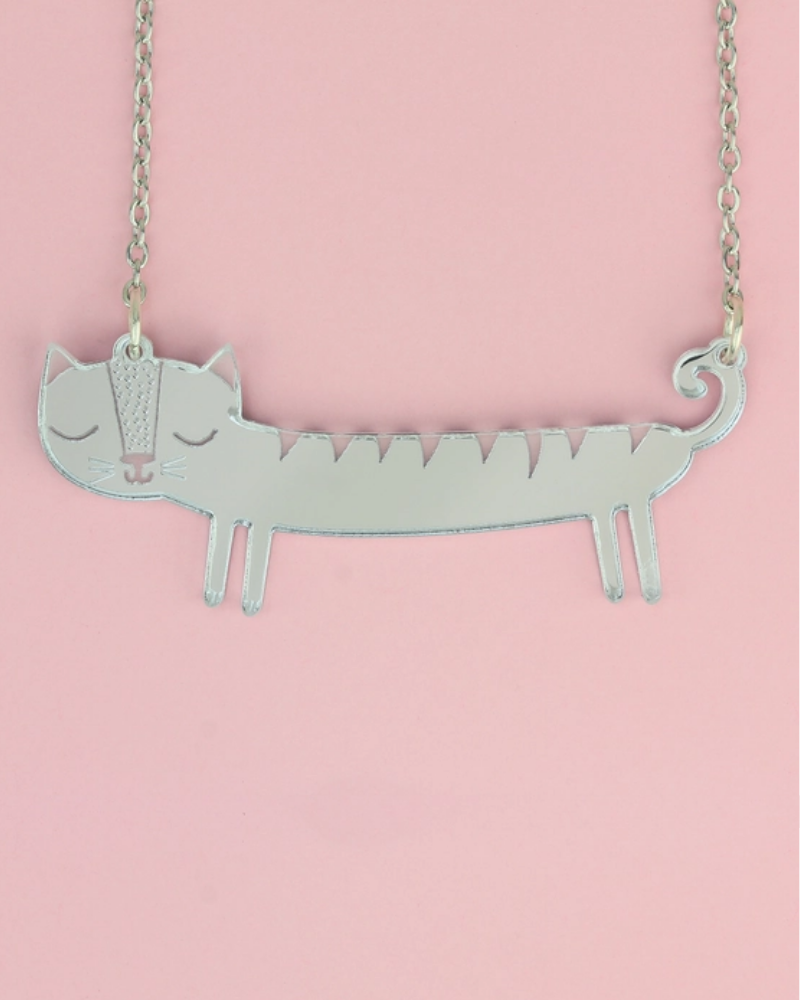 Mini Sausage Cat Necklace Gold & Silver