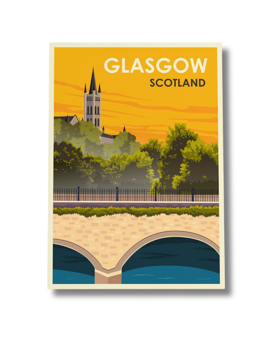 Glasgow University River Kelvin A4 Print