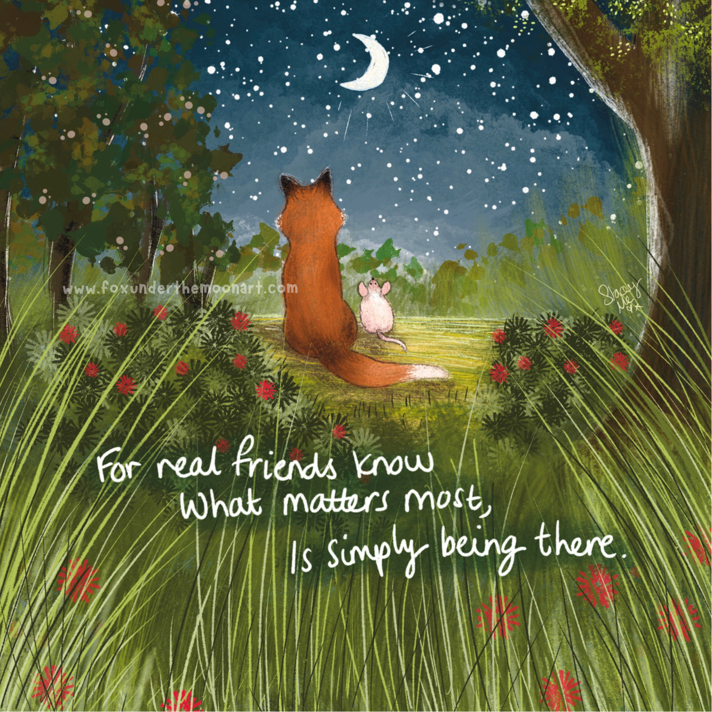 Real Friends Being There Foxes A4 Art Print
