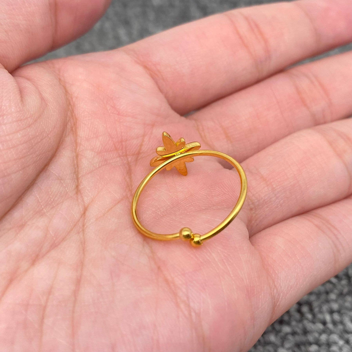 Star 18K Gold Plated Stainless Steel Adjustable Ring