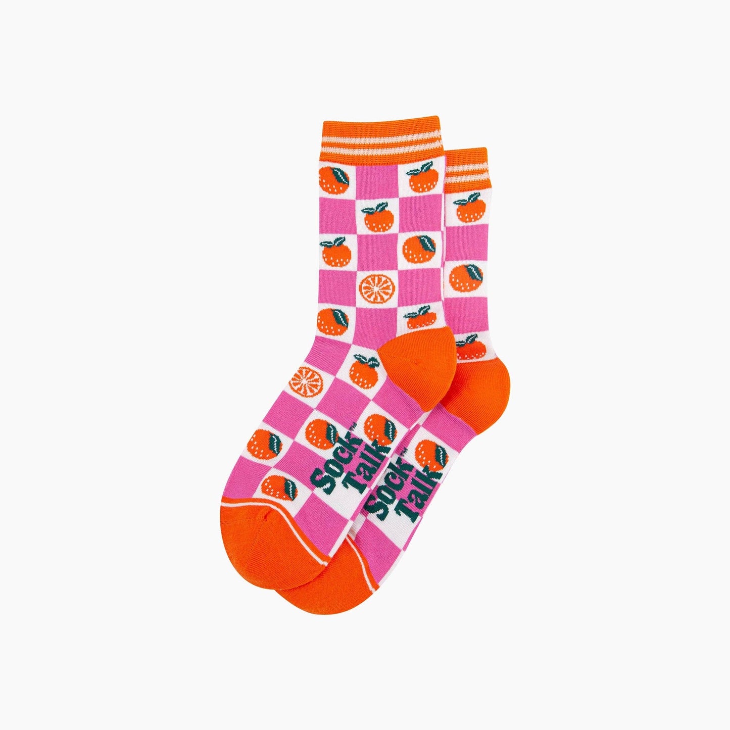 Oranges Checkerboard Bamboo Socks