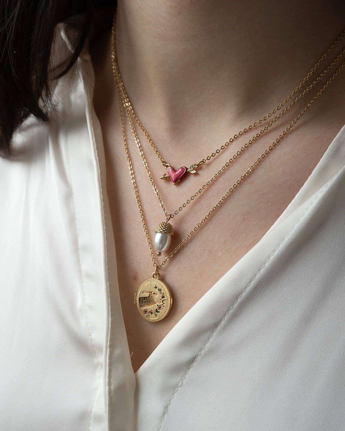 Running Bunny Locket Necklace